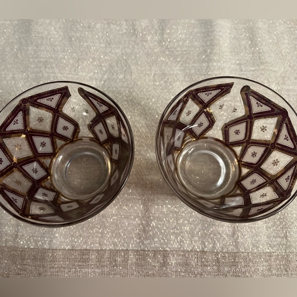 Rare 22 KT Gold Culver Ltd Barware 1960s Double Old Fashion Flared Set of 2 - Picture 2 of 9